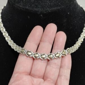 SALE! 925 Sterling Silver Tu-Tone Sophisticated Reversible Oval Link Necklace